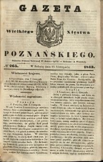 Gazeta Wielkiego Xięstwa Poznańskiego 1843.11.11 Nr265