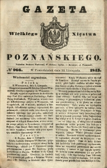 Gazeta Wielkiego Xięstwa Poznańskiego 1843.11.13 Nr266