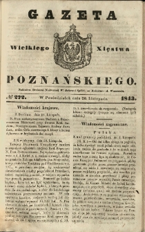 Gazeta Wielkiego Xięstwa Poznańskiego 1843.11.20 Nr272