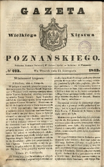 Gazeta Wielkiego Xięstwa Poznańskiego 1843.11.21 Nr273