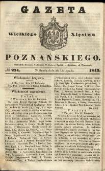 Gazeta Wielkiego Xięstwa Poznańskiego 1843.11.22 Nr274