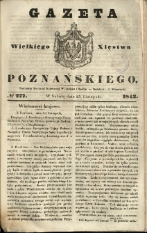 Gazeta Wielkiego Xięstwa Poznańskiego 1843.11.25 Nr277