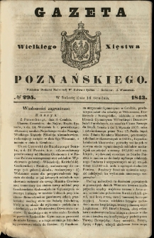 Gazeta Wielkiego Xięstwa Poznańskiego 1843.12.16 Nr295