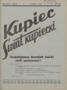 Kupiec-Świat Kupiecki; pisma złączone; oficjalny organ kupiectwa Polski Zachodniej 1939.07.09 R.33 Nr28