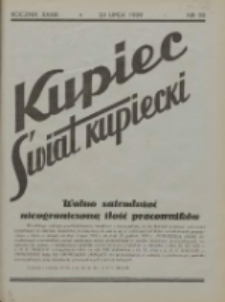 Kupiec-Świat Kupiecki; pisma złączone; oficjalny organ kupiectwa Polski Zachodniej 1939.07.23 R.33 Nr30