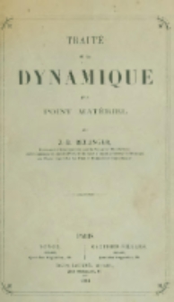 Traité de la dynamique d'un point matériel