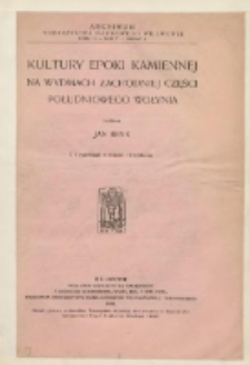 Kultury epoki kamiennej na wydmach zachodniej części południowego Wołynia