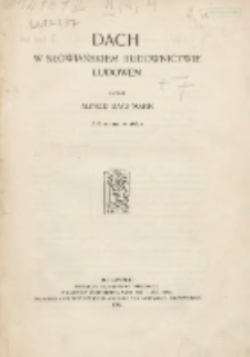 Dach w słowiańskiem budownictwie ludowem