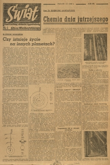 Świat. Ilustrowany dodatek tygodniowy Głosu Wielkopolskiego. 1948.01.04 R.3 nr1