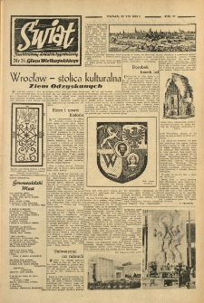 Świat. Ilustrowany dodatek tygodniowy Głosu Wielkopolskiego. 1948.08.22 R.3 nr34
