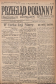 Przegląd Poranny: pismo niezależne i bezpartyjne 1921.10.06 R.1 Nr158