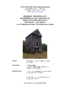 Projekt budowlany rozbi&oacute;rki wiatraka-paltraka w m.Władysławowo, gm.Wierzbinek, pow.Konin.