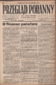 Przegląd Poranny: pismo niezależne i bezpartyjne 1921.10.28 R.1 Nr180
