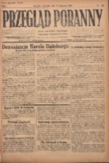 Przegląd Poranny: pismo niezależne i bezpartyjne 1921.11.06 R.1 Nr189