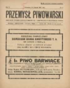 Przemysł Piwowarski : organ Centr. Związku Przemysłu Piwowarskiego i Słodowniczego w Rzeczypospolit. Polskiej 1925.11.21 R.3 Nr7