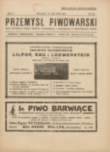 Przemysł Piwowarski : organ Centr. Związku Przemysłu Piwowarskiego i Słodowniczego w Rzeczypospolit. Polskiej 1926.05.15 R.4 Nr20