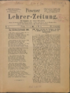 Posener Lehrer-Zeitung : Organ des Posener Provinzial-Lehrervereins, des Pestalozzi-Vereins f&uuml;r die Provinz Posen und des Wirtschaftsverbandes des Posener Lehrervereins. R. 9. 1900, nr 1