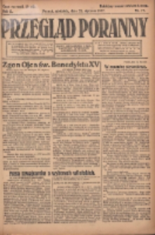 Przegląd Poranny: pismo niezależne i bezpartyjne 1922.01.22 R.2 Nr22