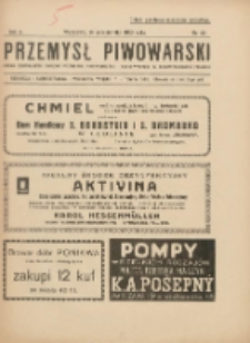 Przemysł Piwowarski : organ Centr. Związku Przemysłu Piwowarskiego i Słodowniczego w Rzeczypospolit. Polskiej 1926.10.16 R.4 Nr42