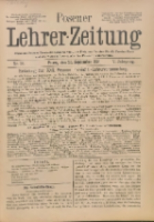 Posener Lehrer-Zeitung : Organ des Posener Provinzial-Lehrervereins, des Pestalozzi-Vereins f&uuml;r die Provinz Posen und des Wirtschaftsverbandes des Posener Lehrervereins. R. 5. 1896, nr 39