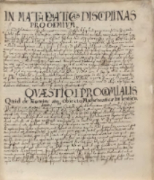 4. „In mathematicas disciplinas”.