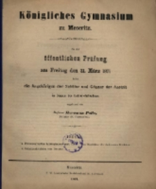 Zur öffentlichen Prüfung ... ladet ... im Namen des Lehrer-Collegiums ...