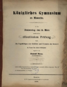 Zur öffentlichen Prüfung ... ladet ... im Namen des Lehrer-Collegiums ...