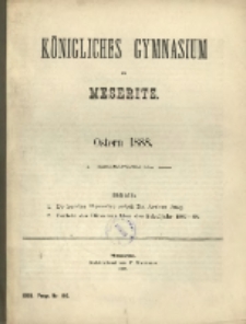 Königliches Gymnasium zu Meseritz : Ostern ...