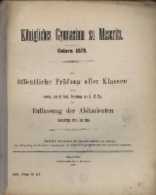Zur öffentlichen Prüfung ... ladet ... im Namen des Lehrer-Collegiums ...