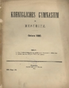 Königliches Gymnasium zu Meseritz : Ostern ...