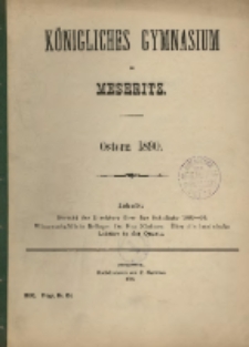Königliches Gymnasium zu Meseritz : Ostern ...