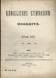 Königliches Gymnasium zu Meseritz : Ostern ...