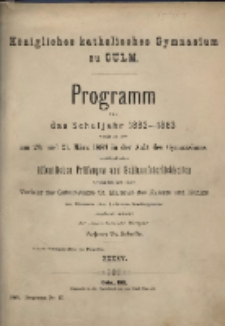 Programm f&uuml;r das Schuljahr ... womit zu den ... in der Aula des Gymnasiums stattfindenen &ouml;ffentlichen Pr&uuml;fungen und Schlussfeierlichkeiten [...]
