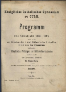 Programm für das Schuljahr ... womit zu den ... in der Aula des Gymnasiums stattfindenen öffentlichen Prüfungen und Schlussfeierlichkeiten [...]
