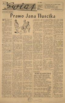 Świat. Ilustrowany dodatek tygodniowy Głosu Wielkopolskiego. 1950.01.08 R.5 nr1