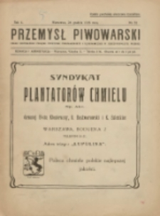 Przemysł Piwowarski : organ Centr. Związku Przemysłu Piwowarskiego i Słodowniczego w Rzeczypospolit. Polskiej 1926.12.24 R.4 Nr52