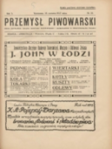 Przemysł Piwowarski : organ Centr. Związku Przemysłu Piwowarskiego i Słodowniczego w Rzeczypospolit. Polskiej 1927.06.25 R.5 Nr26