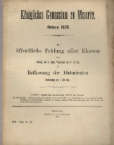 Zur öffentlichen Prüfung ... ladet ... im Namen des Lehrer-Collegiums ...