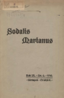 Sodalis Marianus : dwumiesięcznik poświęcony sprawom polskich Sodalicyi Maryańskich 1910.11/12 R.9 Nr6
