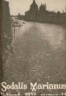 Sodalis Marianus : miesięcznik, organ sodalicyj polskich 1937.11 R.36 Nr11