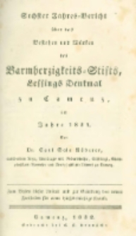 Sechster Jahres-Bericht über das Bestehen und Würken des Barmherzigkeits-Stifts: Lessing-Denkmal zu Camenz im Jahre 1831
