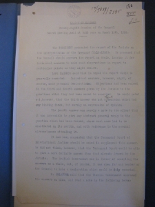 League of Nations. Twenty-Eight Session of the Council, Secret Meeting 13.03.1924
