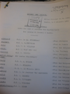 XLIII Session du Conseil. Liste des noms et adresses des Representants des Membres du Conssil