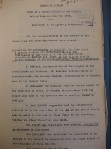 Notes of a secret meeting of the Council 07.06.1928