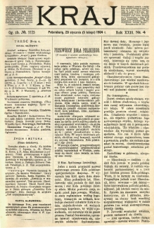 Kraj: pismo polityczno - literackie. 1904.01.23(02.05) R.23 No.4