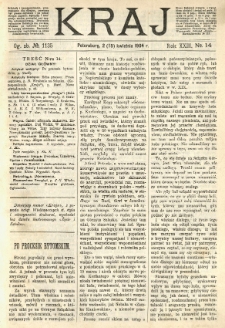 Kraj: pismo polityczno - literackie. 1904.04.02(15) R.23 No.14