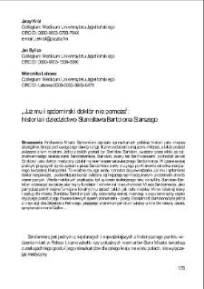 „Już mu i sędomirski doktór nie pomoże”: historia i dziedzictwo Stanisława Bartolona Starszego