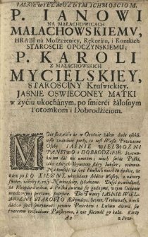 [Srzeniawa żalów oceanem płynący [...] przez Woyciecha Antoniego Micińskiego [...]