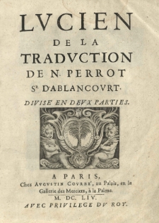 Lucien de la traduction de N. Perrot Sr d'Ablancourt [...]. P. 1