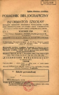 Poradnik Bibliograficzny i Informator Szkolny: bezpłatny miesięcznik poświęcony propagandzie książek oraz samokształceniu nauczycieli szkół powszechnych 1929.07 R.2 Nr 7